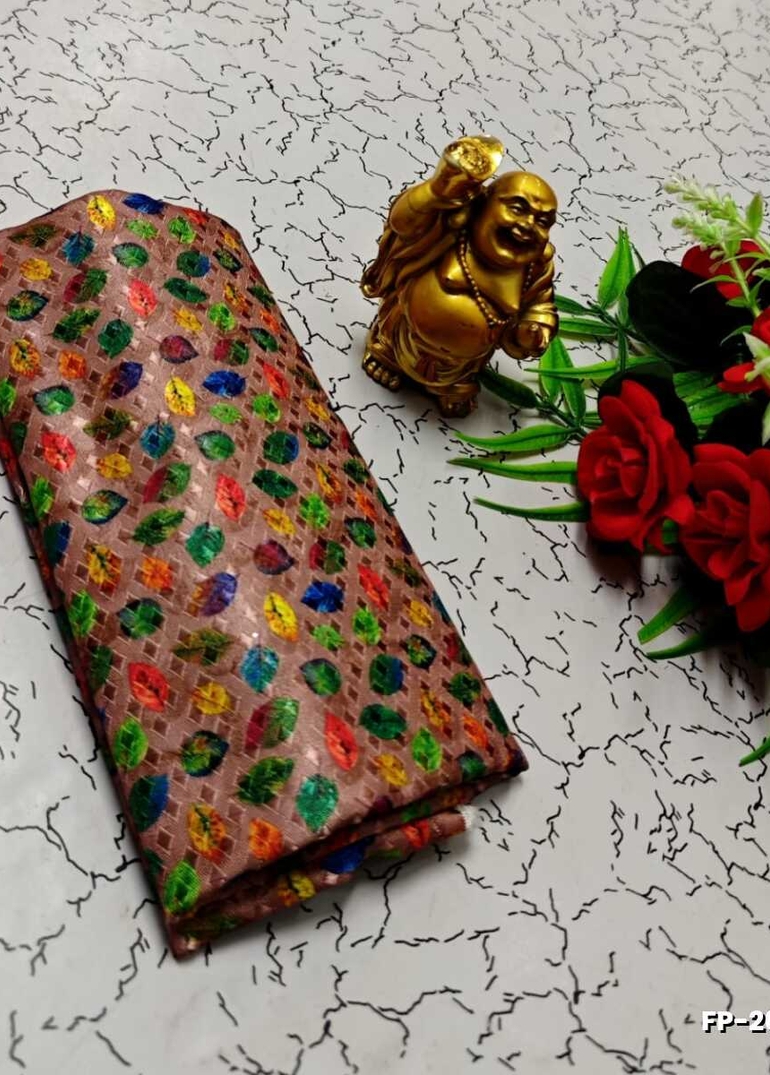 Designer Multi-Color Floral Print Blouse Fabric - CREAM COLOR (1)