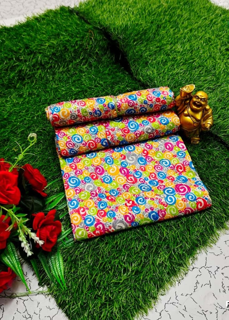 Designer Multi-Color Floral Print Blouse Fabric - MIXED ALL COLOR (4)