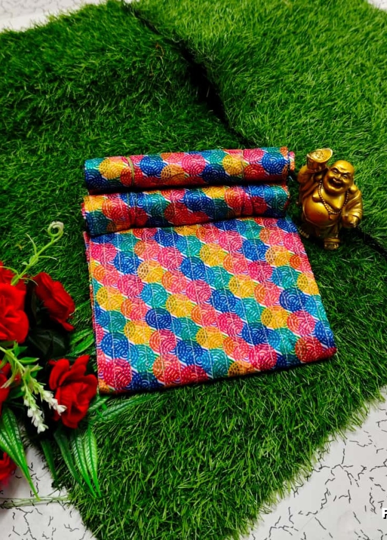 Designer Multi-Color Floral Print Blouse Fabric - MIXED ALL COLOR (5)