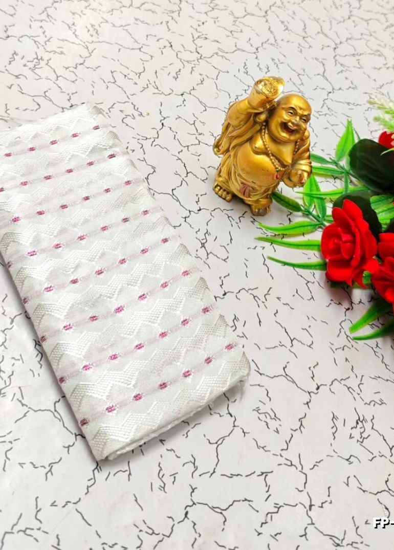 Designer Multi-Color Floral Print Blouse Fabric - WHITE (3)