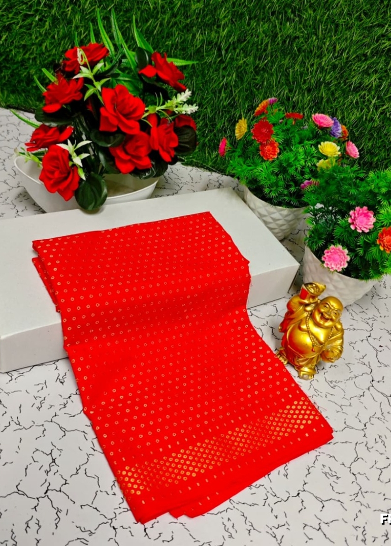 Designer Multi-Color Floral Print Blouse Fabric - RED (1)