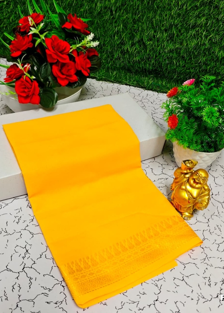 Designer Multi-Color Floral Print Blouse Fabric - GOLD COLOUR