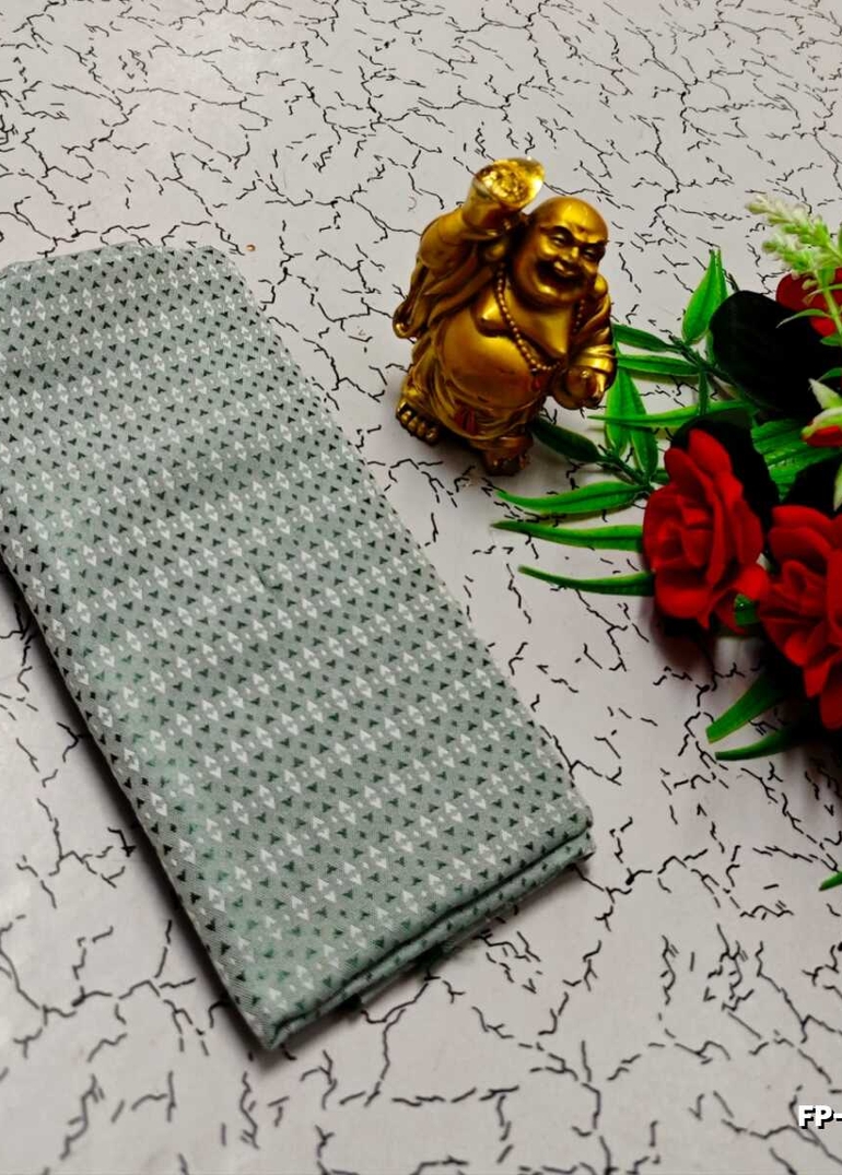 Designer Multi-Color Floral Print Blouse Fabric - LIGHT GREEN SHADE