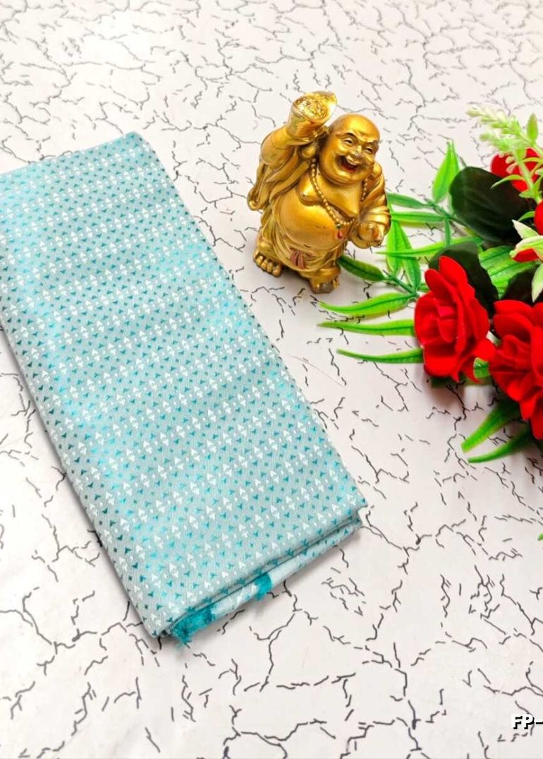 Designer Multi-Color Floral Print Blouse Fabric - LIGHT SKY BLUE (4)