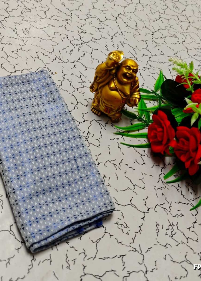 Designer Multi-Color Floral Print Blouse Fabric - LIGHT BLUE N