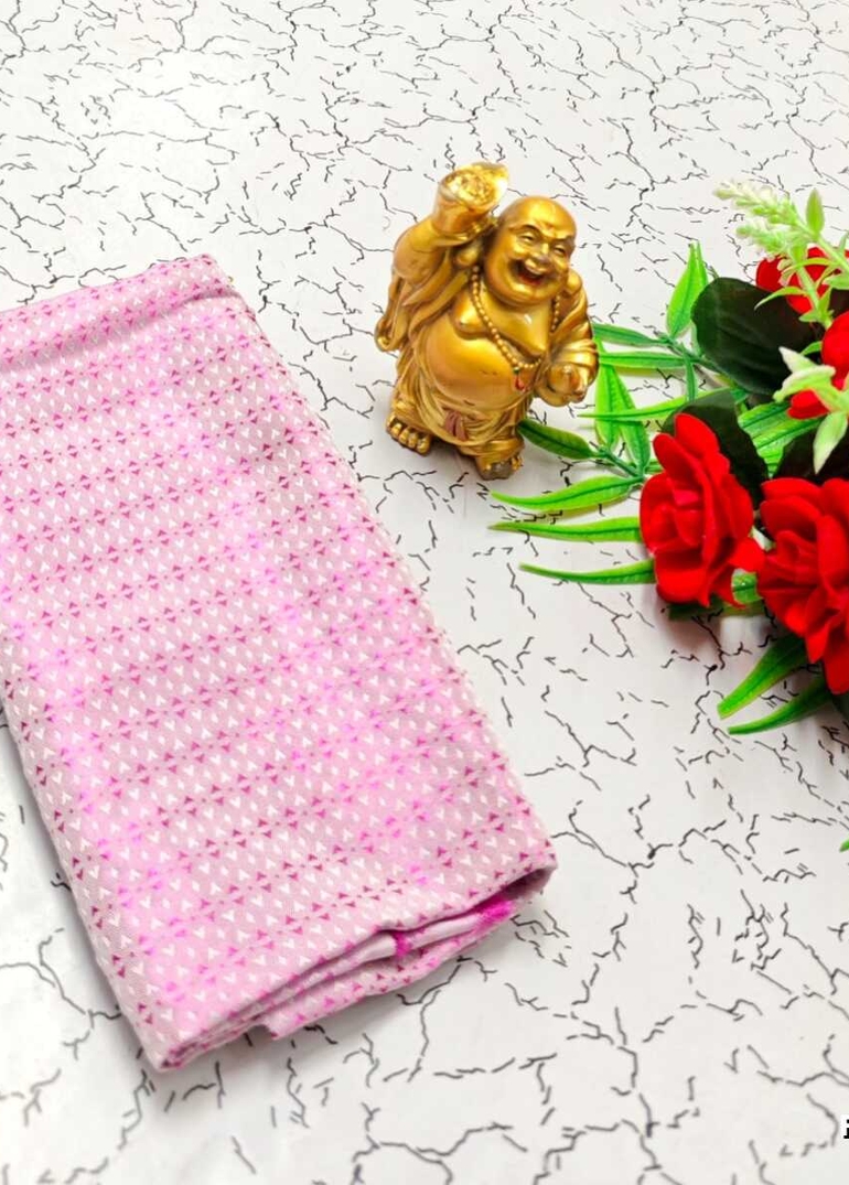 Designer Multi-Color Floral Print Blouse Fabric - BABY PINK (4)