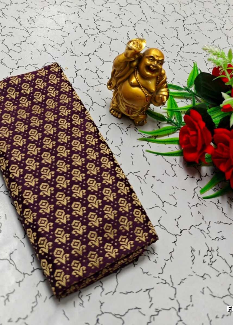 Designer Multi-Color Floral Print Blouse Fabric - COFEE BROWN