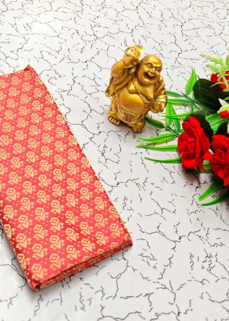 Designer Multi-Color Floral Print Blouse Fabric - CORAL COLOUR (2)