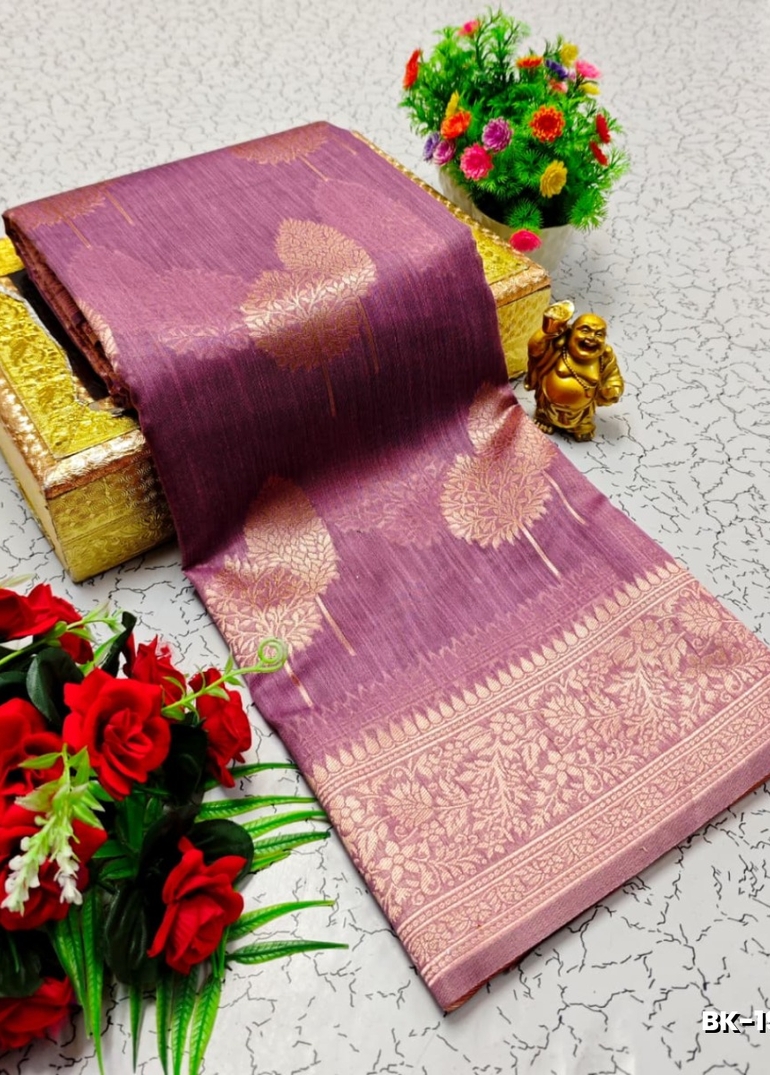 Banaras with our banarasi cotton fabric a beautiful fusion of classic artistry and breathable comfort wear saree - ONIYAN PINK
