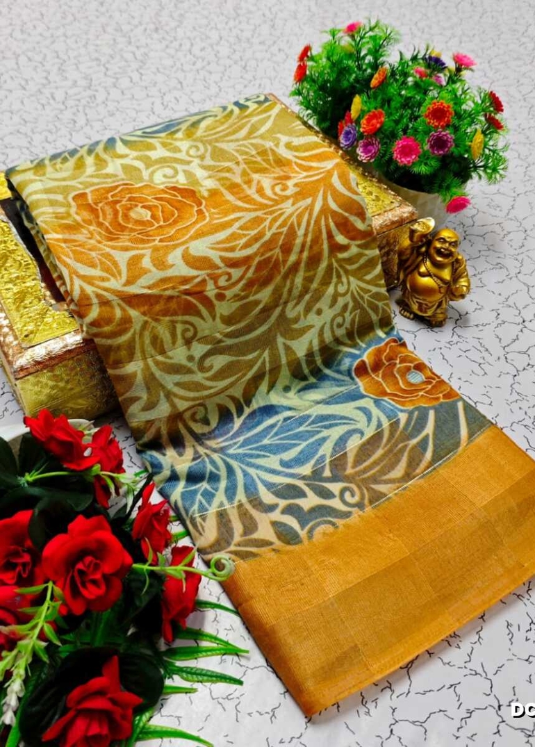 Dailywear cotton sarees all over body peacock designpattern design premium look lightweight comfortable wear - MULTI COLOR