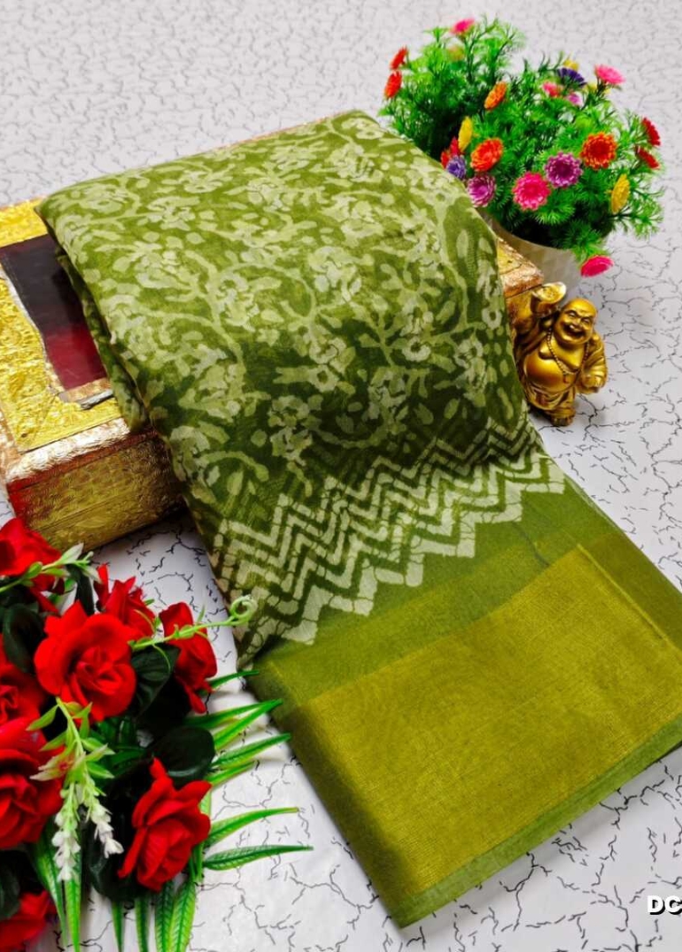 Dailywear cotton sarees all over body peacock designpattern design premium look lightweight comfortable wear - LITE GREEN (2)