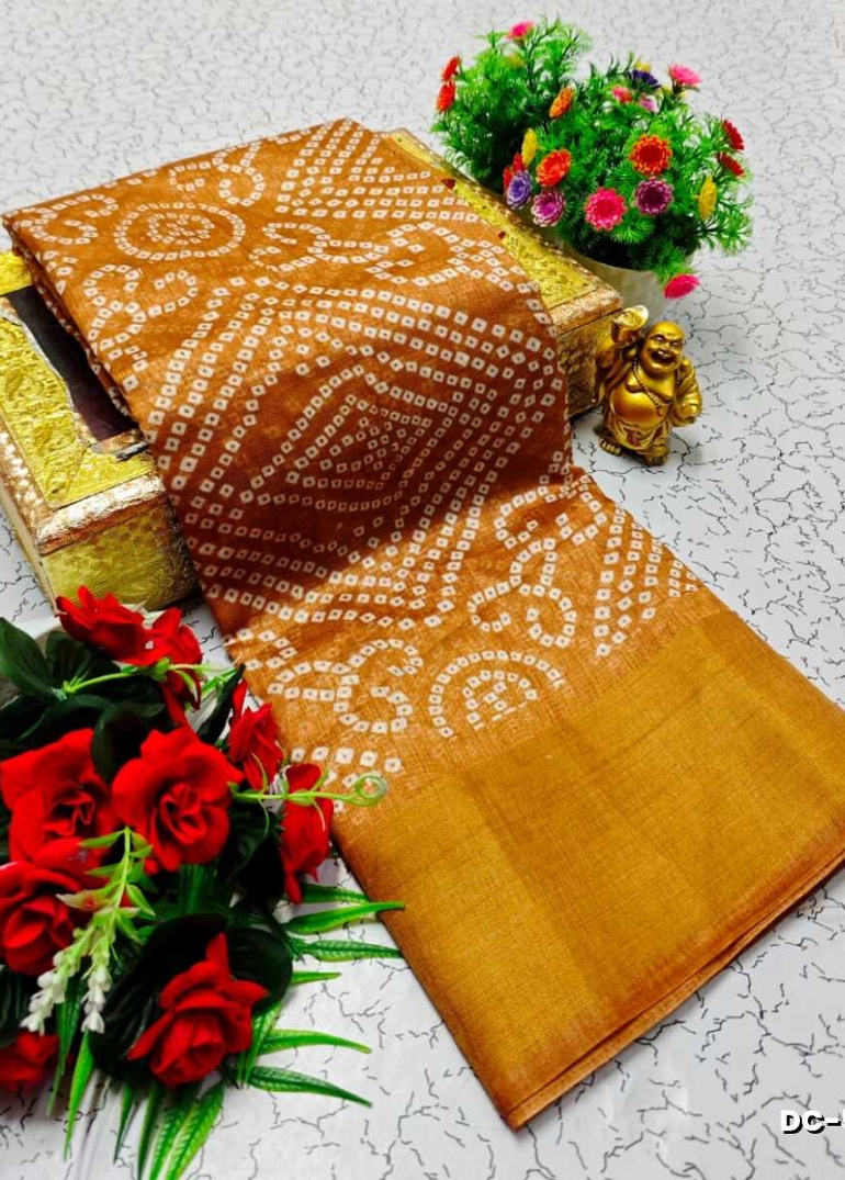 Dailywear cotton sarees all over body peacock designpattern design premium look lightweight comfortable wear - BRONCE COLOUR (3)