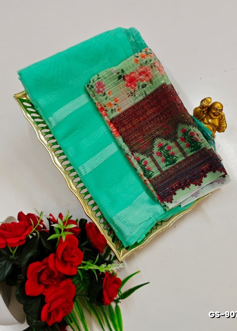 GEORGETTE FANCY SOFT SILK SAREES WITH BLOUSE MODERN FANCY ITEM SAREES - REXONA