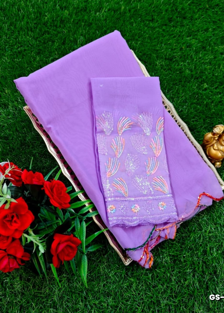 GEORGETTE FANCY SOFT SILK SAREES WITH BLOUSE MODERN FANCY ITEM SAREES - LEVENDOR (1)