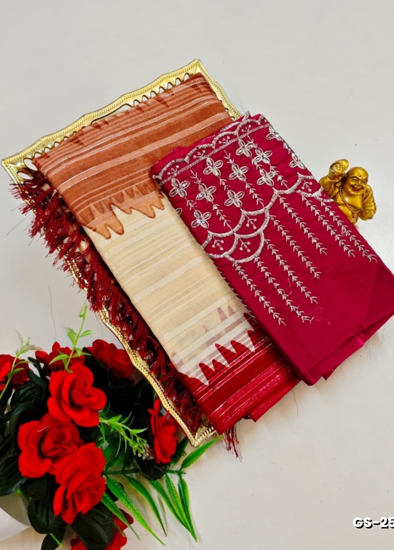 GEORGETTE FANCY SOFT SILK SAREES WITH BLOUSE MODERN FANCY ITEM SAREES - MULTI COLOR (2)