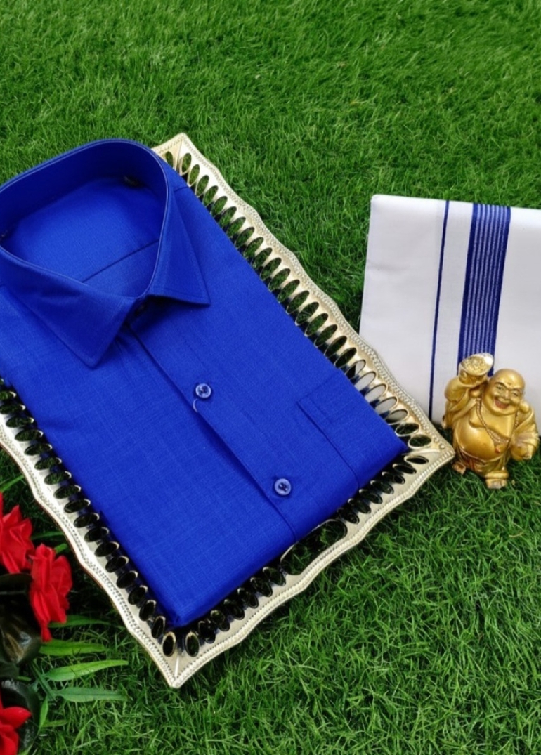 Traditional men  dhoti shirt  trending collection - ROYAL BLUE