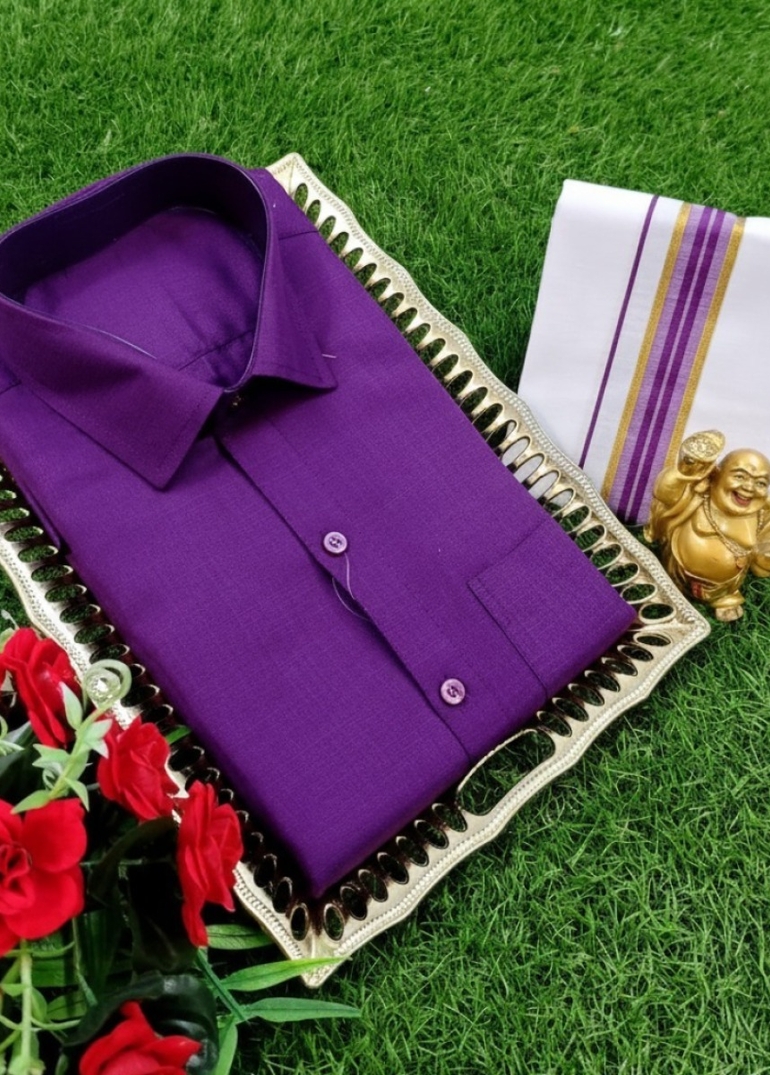 Traditional men  dhoti shirt  trending collection - WINE COLOUR