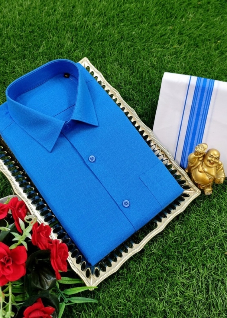 Traditional men  dhoti shirt  trending collection - BLUE SHADE