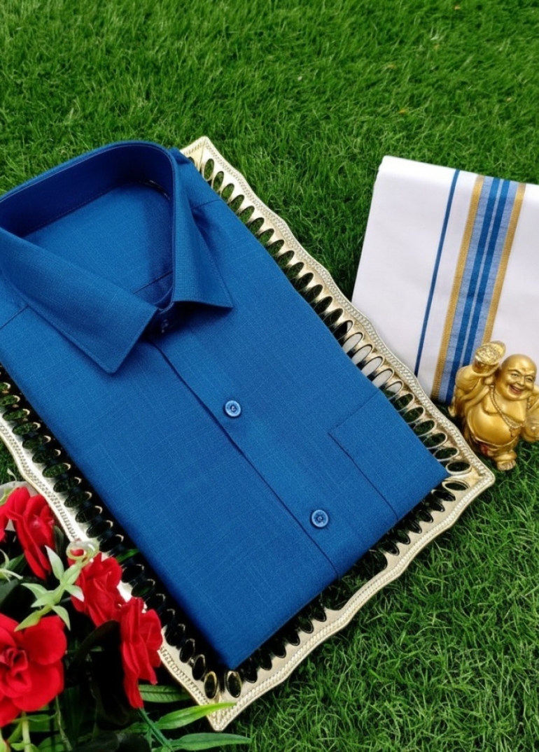 Traditional men  dhoti shirt  trending collection - PEACOCK GREEN