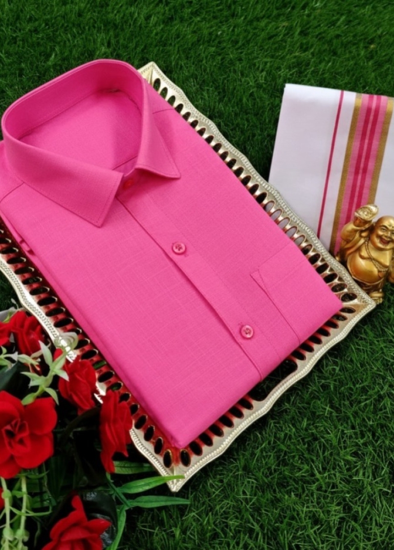 Traditional men  dhoti shirt  trending collection - LIGHT PINK (1)