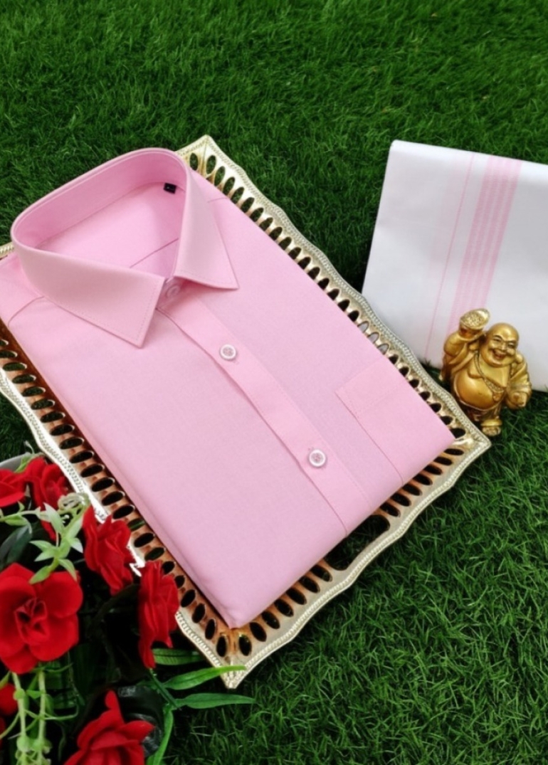 Traditional men  dhoti shirt  trending collection - BABY PINK (1)