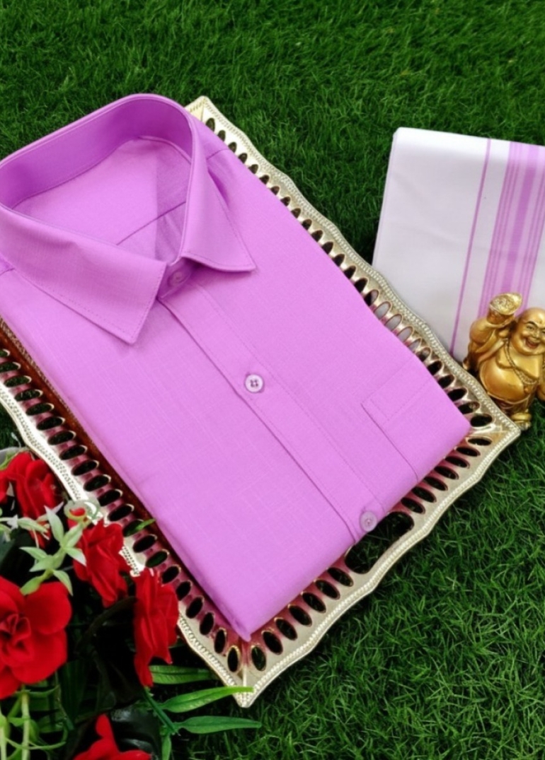 Traditional men  dhoti shirt  trending collection - MAUVE COLOUR (1)