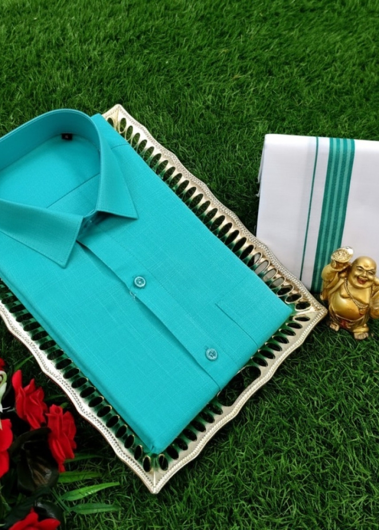 Traditional men  dhoti shirt  trending collection - TUQUOISE
