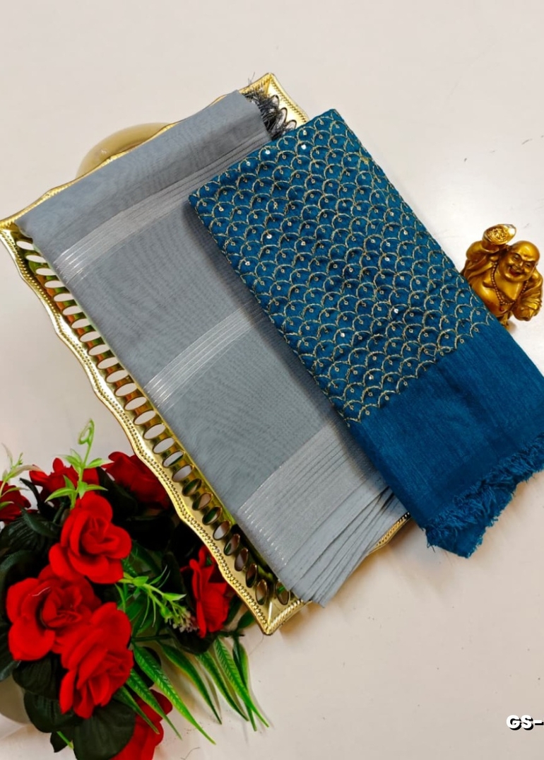 GEORGETTE FANCY SOFT SILK SAREES WITH BLOUSE MODERN FANCY ITEM SAREES - AS COLOR (5)