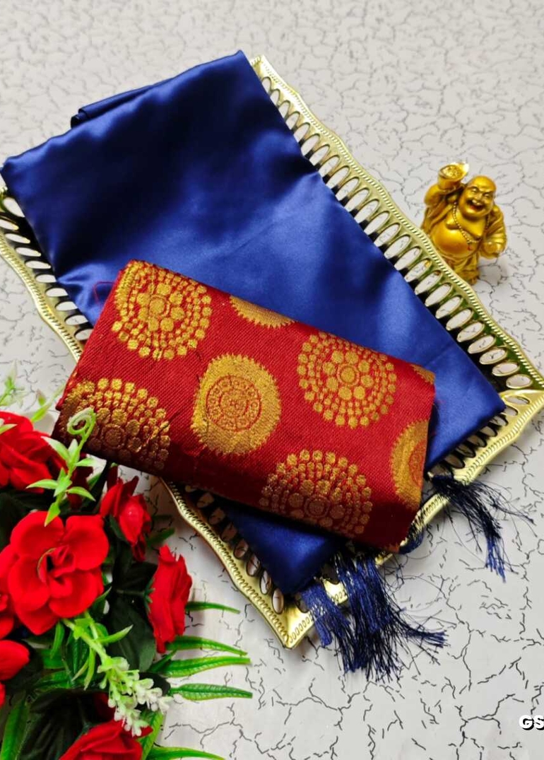 GEORGETTE FANCY SOFT SILK SAREES WITH BLOUSE MODERN FANCY ITEM SAREES - R BLUE (7)