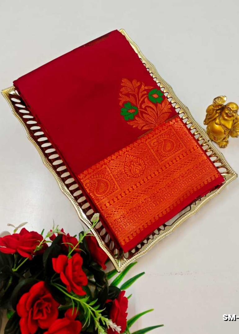 A modern take on the multi-colored nature of the meena zari work sarees - MERUN