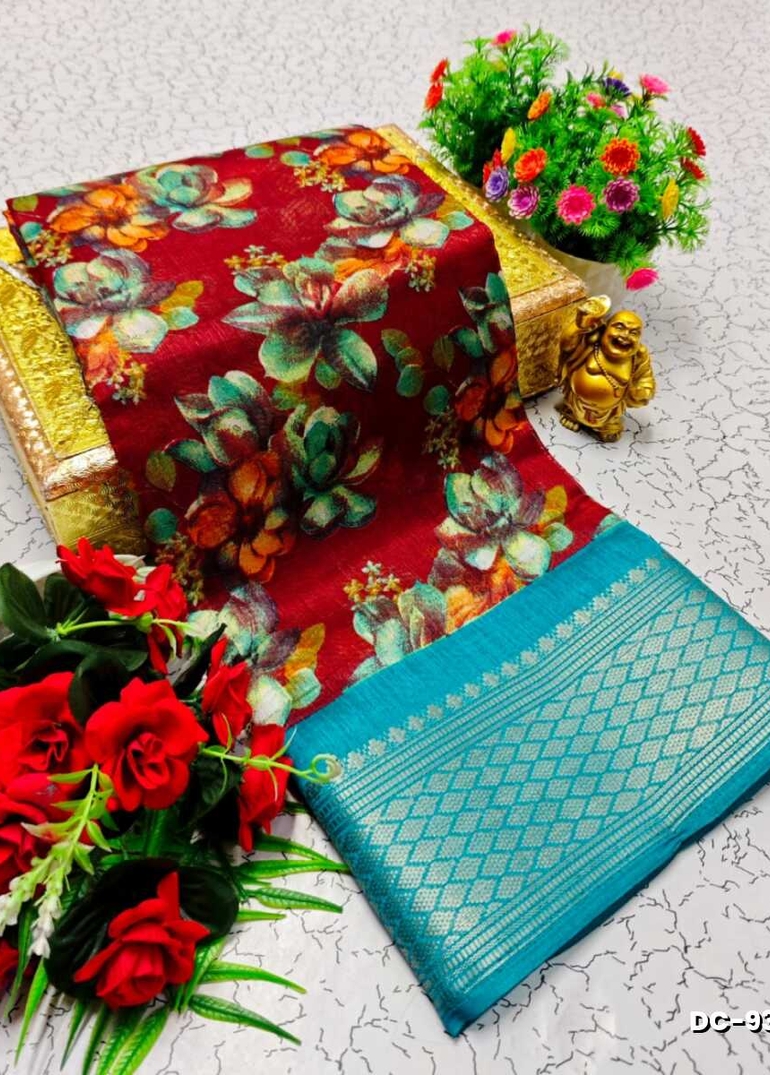 Dailywear cotton sarees premium look lightweight comfortable wear - BROWN COLOUR