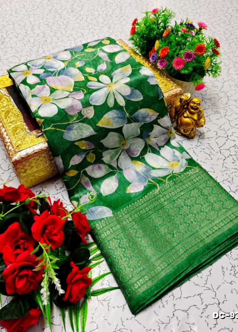 Dailywear cotton sarees premium look lightweight comfortable wear - LIGHT GREEN SHADE