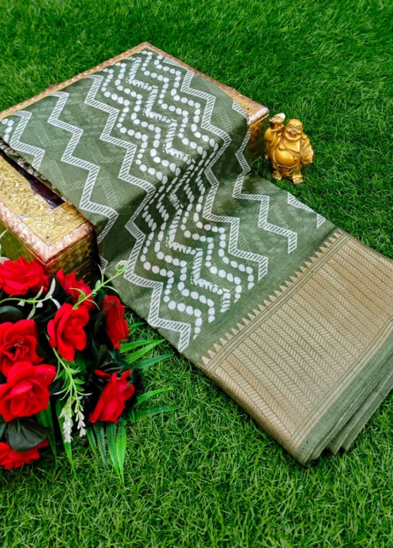 Dailywear cotton sarees premium look lightweight comfortable wear - LIGHT GREEN SHADE (1)