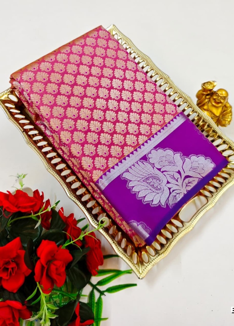 BRIDAL SILK GOLD SILVAR AND COPPER ZARI WEAVE AND WEDDING ART SILK SAREES - VADAMALLI (8)