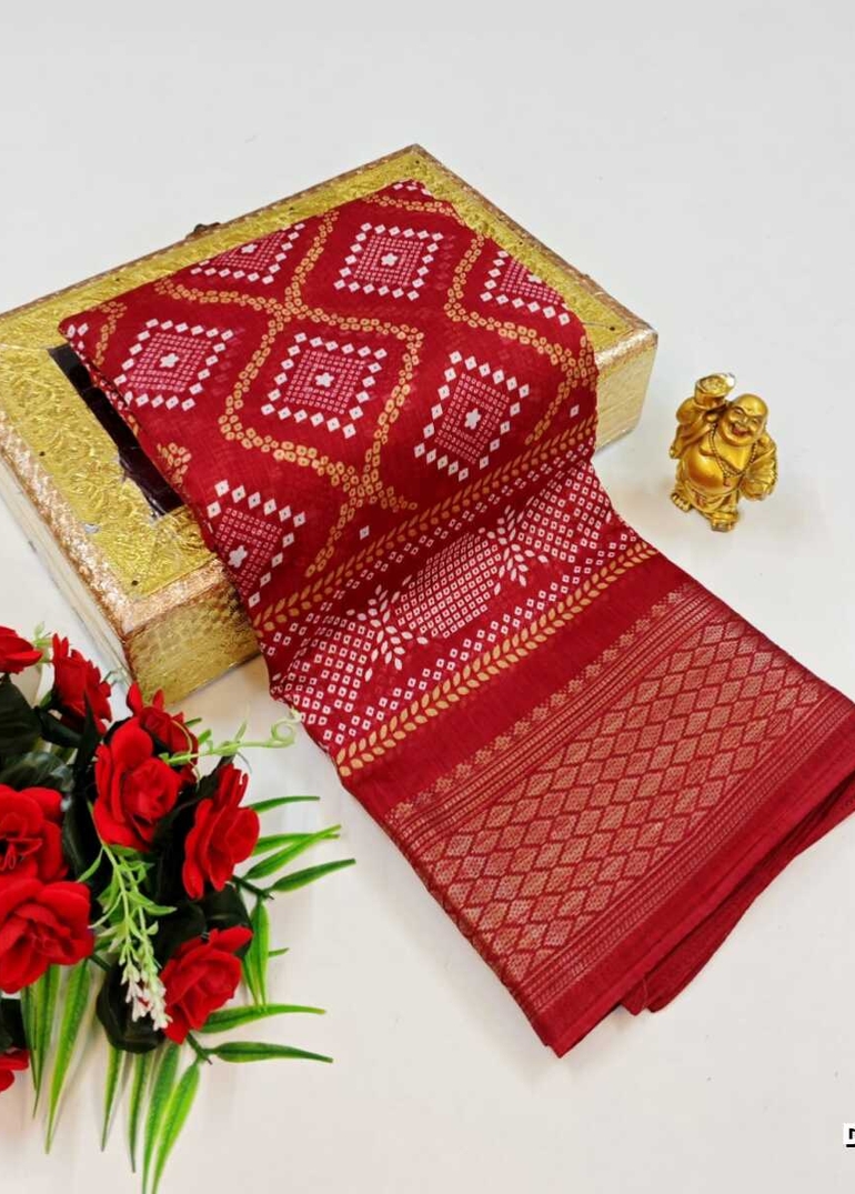 Dailywear cotton sarees premium look lightweight comfortable wear - MAROON COLOR (1)