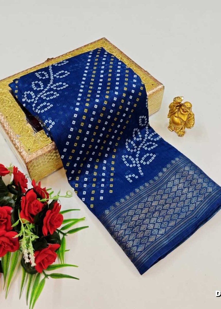 Dailywear cotton sarees premium look lightweight comfortable wear - BLUE SHADE (1)