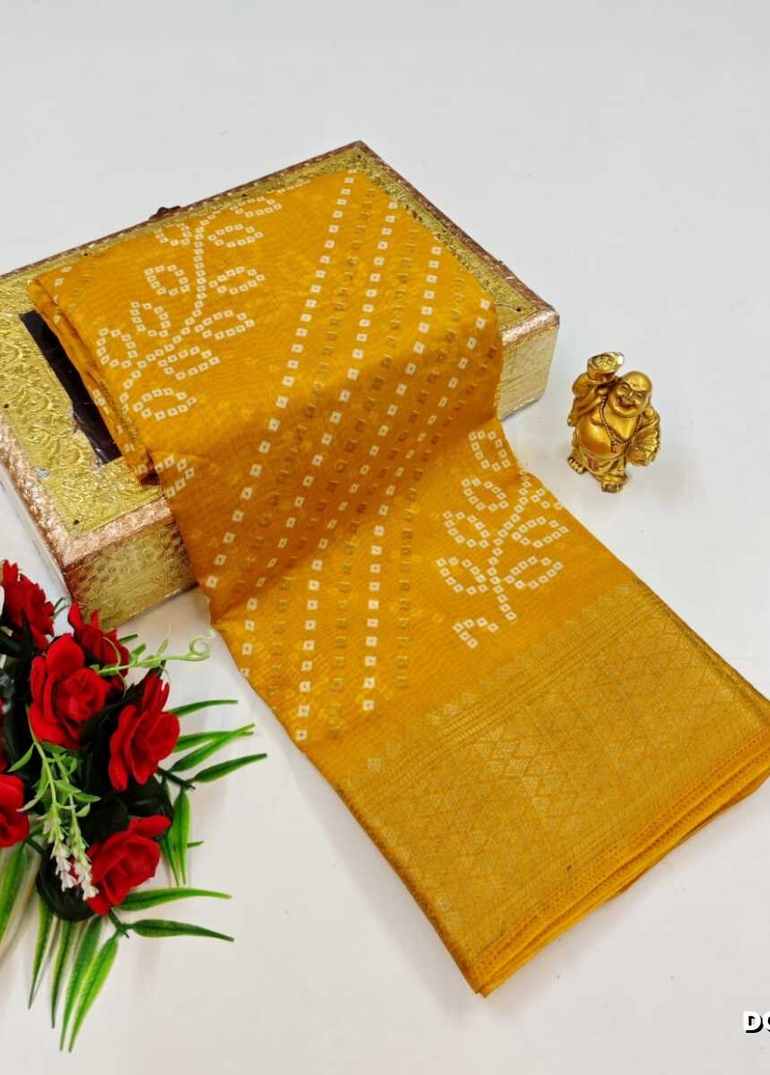 Dailywear cotton sarees premium look lightweight comfortable wear - YELLOW COLOR (2)