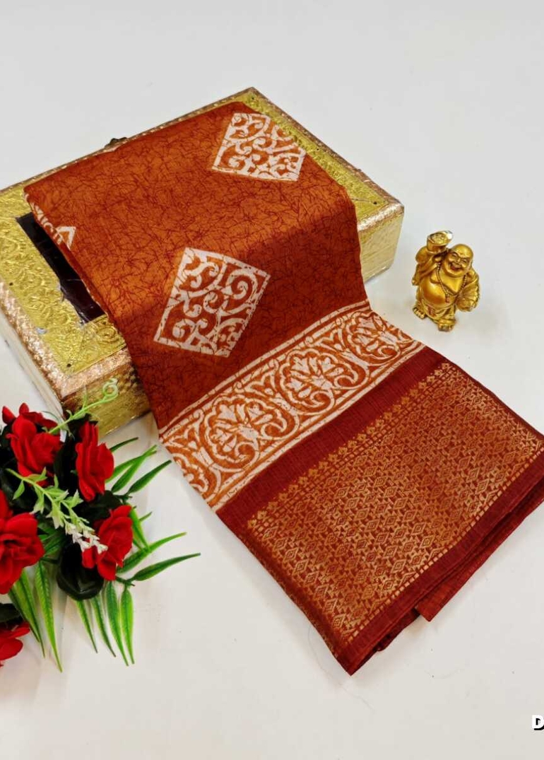 Dailywear cotton sarees premium look lightweight comfortable wear - BRONCE COLOUR (1)