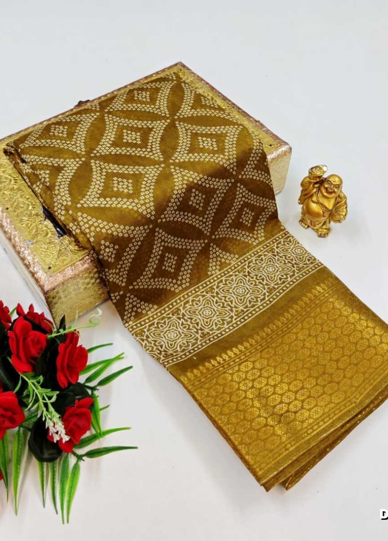 Dailywear cotton sarees premium look lightweight comfortable wear - DARK GOLD (1)