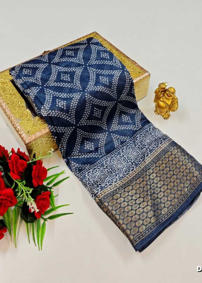 Dailywear cotton sarees premium look lightweight comfortable wear - SLATE COLOUR