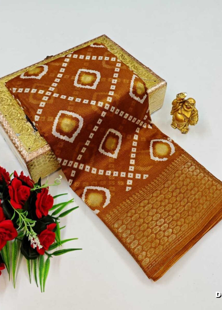Dailywear cotton sarees premium look lightweight comfortable wear - BRONCE COLOUR (3)