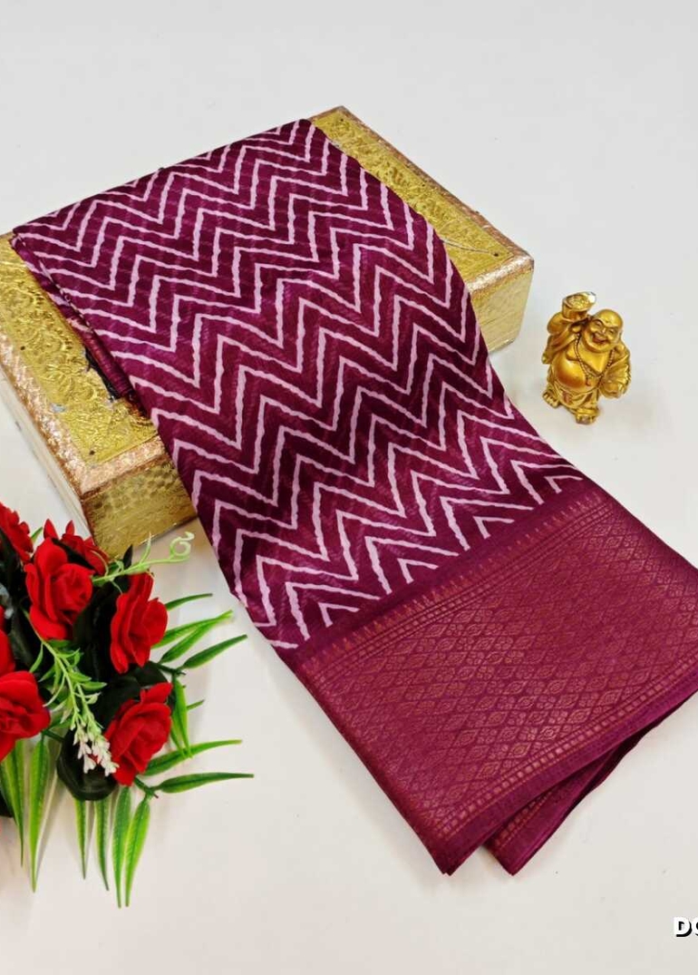 Dailywear cotton sarees premium look lightweight comfortable wear - WINE COLOUR (3)