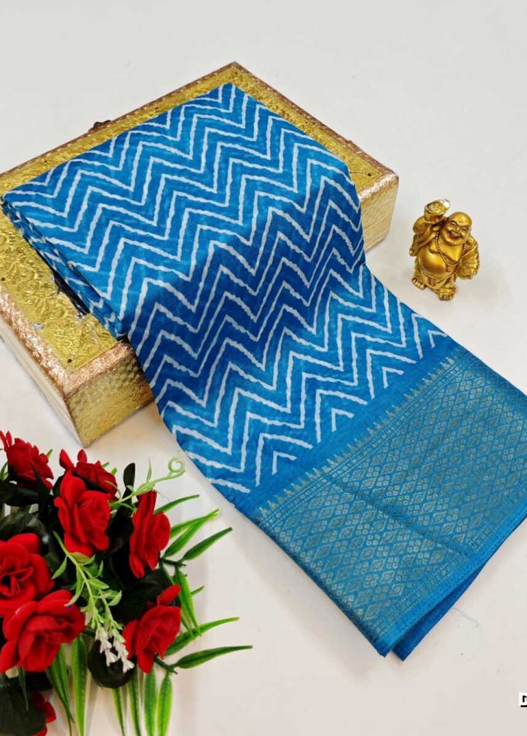 Dailywear cotton sarees premium look lightweight comfortable wear - DARK SKY BLUE (2)
