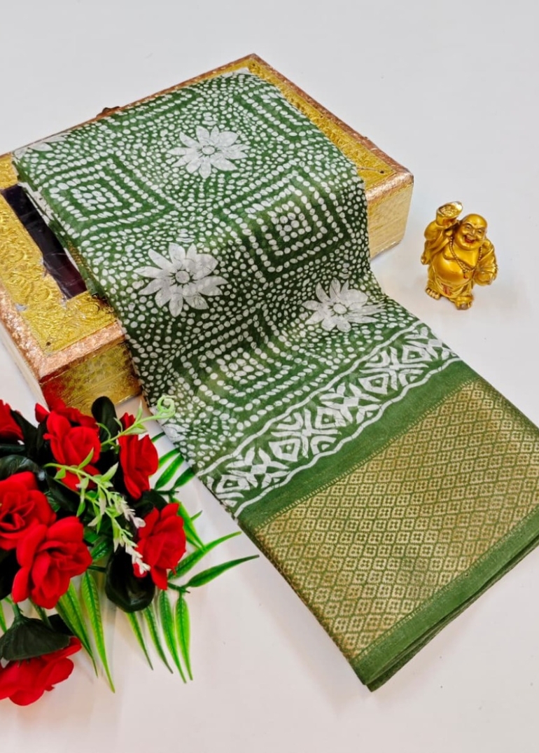 Dailywear cotton sarees premium look lightweight comfortable wear - LIGHT GREEN (1)