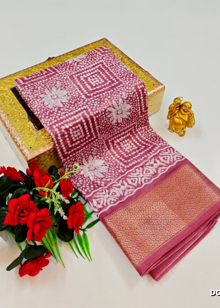 Dailywear cotton sarees premium look lightweight comfortable wear - ONIYAN PINK (1)