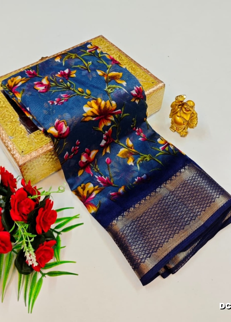 Dailywear cotton sarees premium look lightweight comfortable wear - BULE