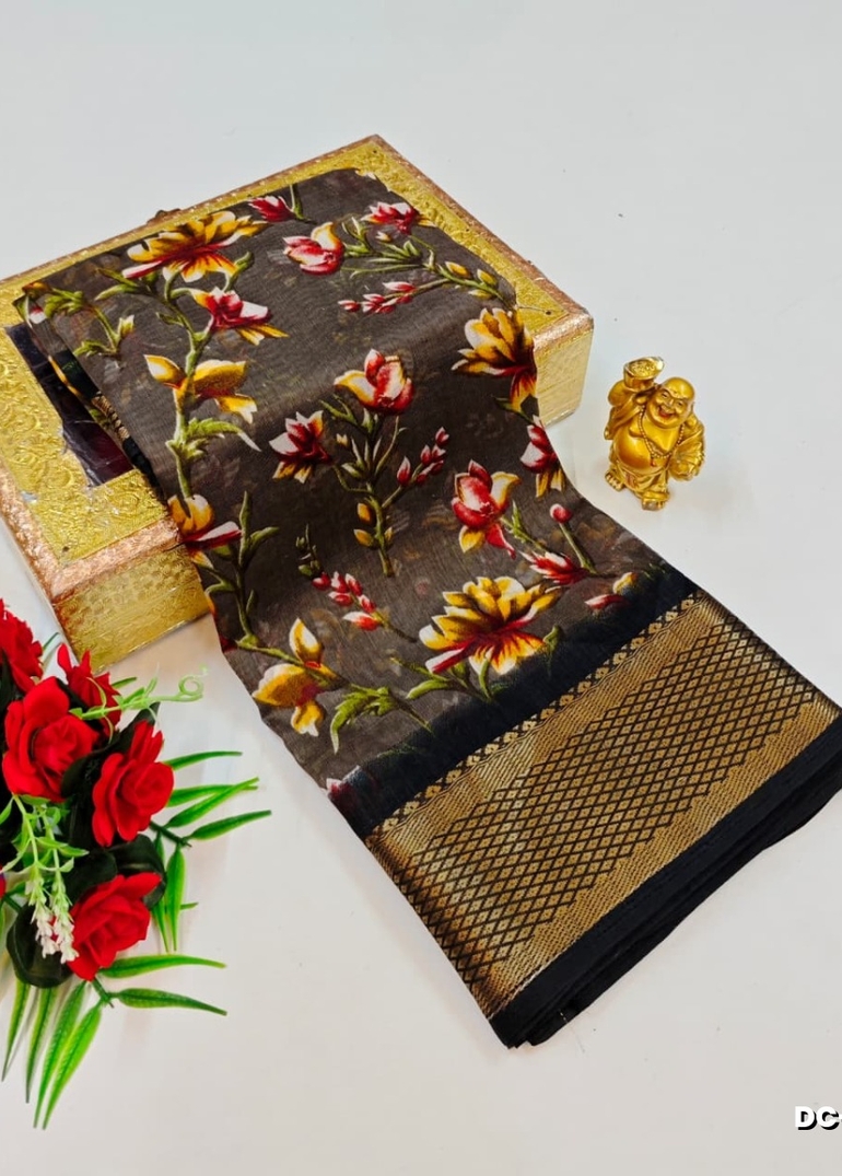 Dailywear cotton sarees premium look lightweight comfortable wear - BROWN (5)
