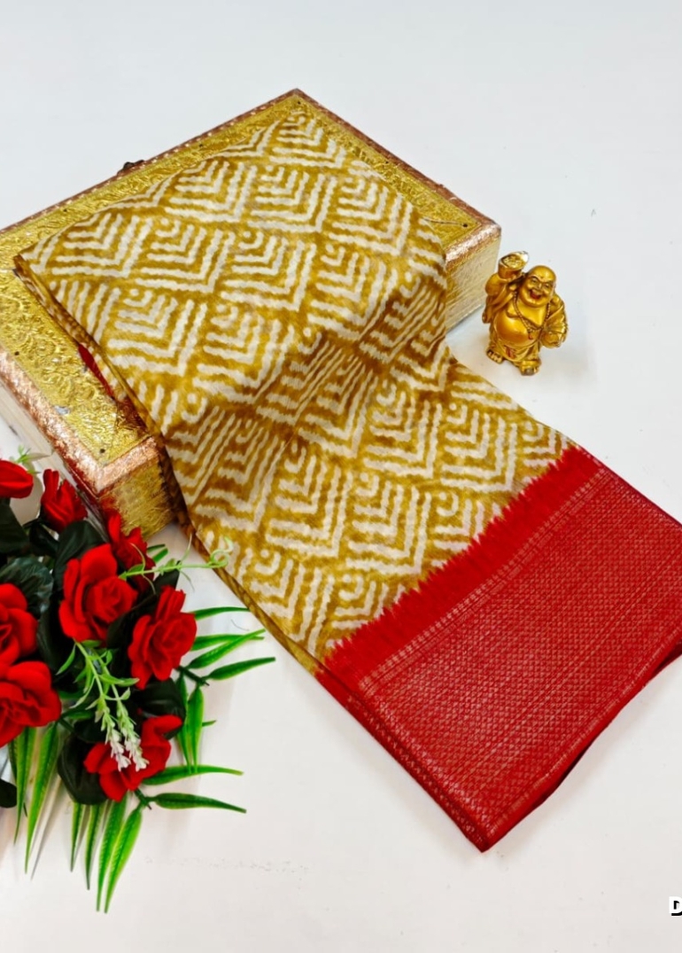 Dailywear cotton sarees premium look lightweight comfortable wear - LIGHT YELLOW (2)