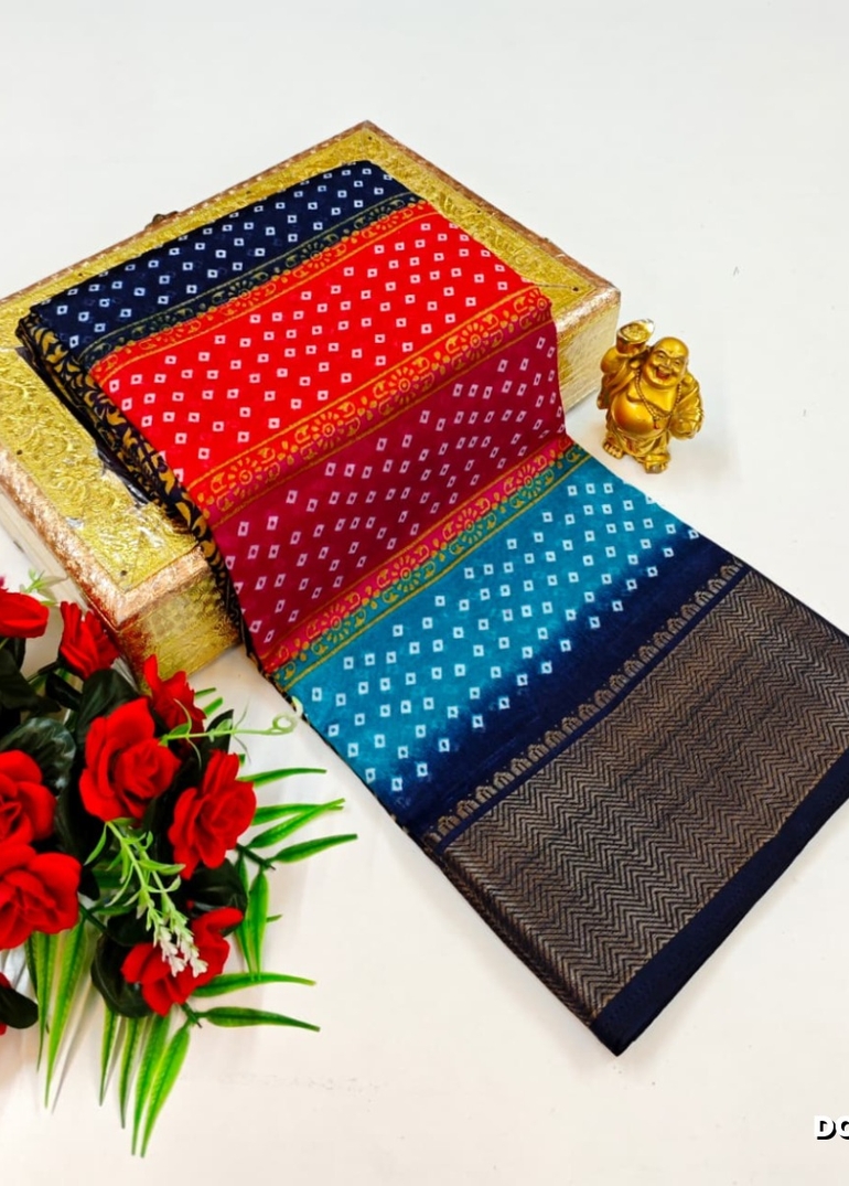 Dailywear cotton sarees premium look lightweight comfortable wear - MULTI COLOR