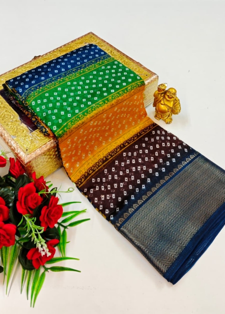 Dailywear cotton sarees premium look lightweight comfortable wear - MULTI COLOR (1)